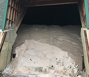Road salt kept in a storage facility in Washington, D.C.